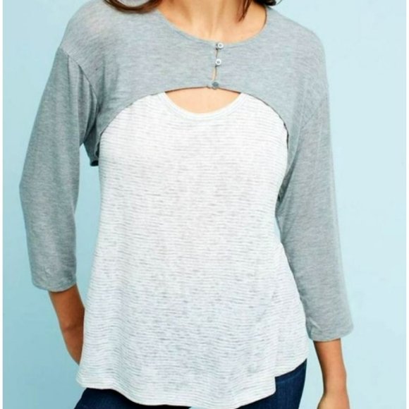 Akemi + Kin By Anthropologie Women's Tank Top Layered Cropped Cardigan Size XS - Picture 2 of 11